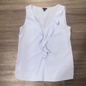 Ann Taylor Pinstripe Sleeveless Blouse